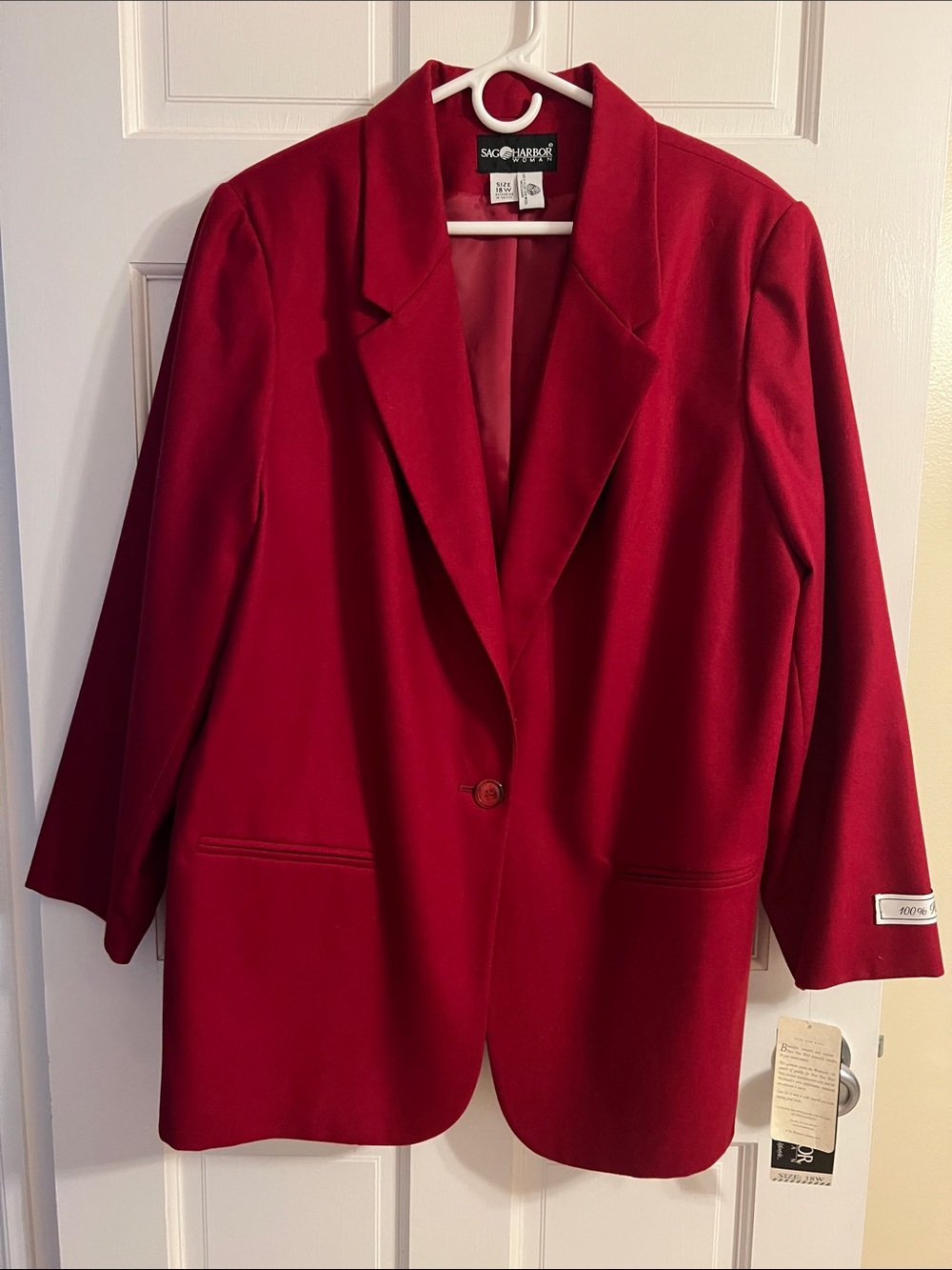 Sag Harbor Women’s Deep Red Single-Button Blazer